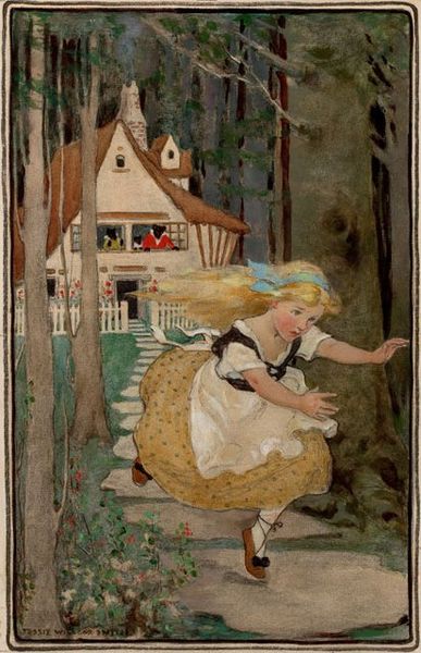 Goldilocks fleeing Bears house