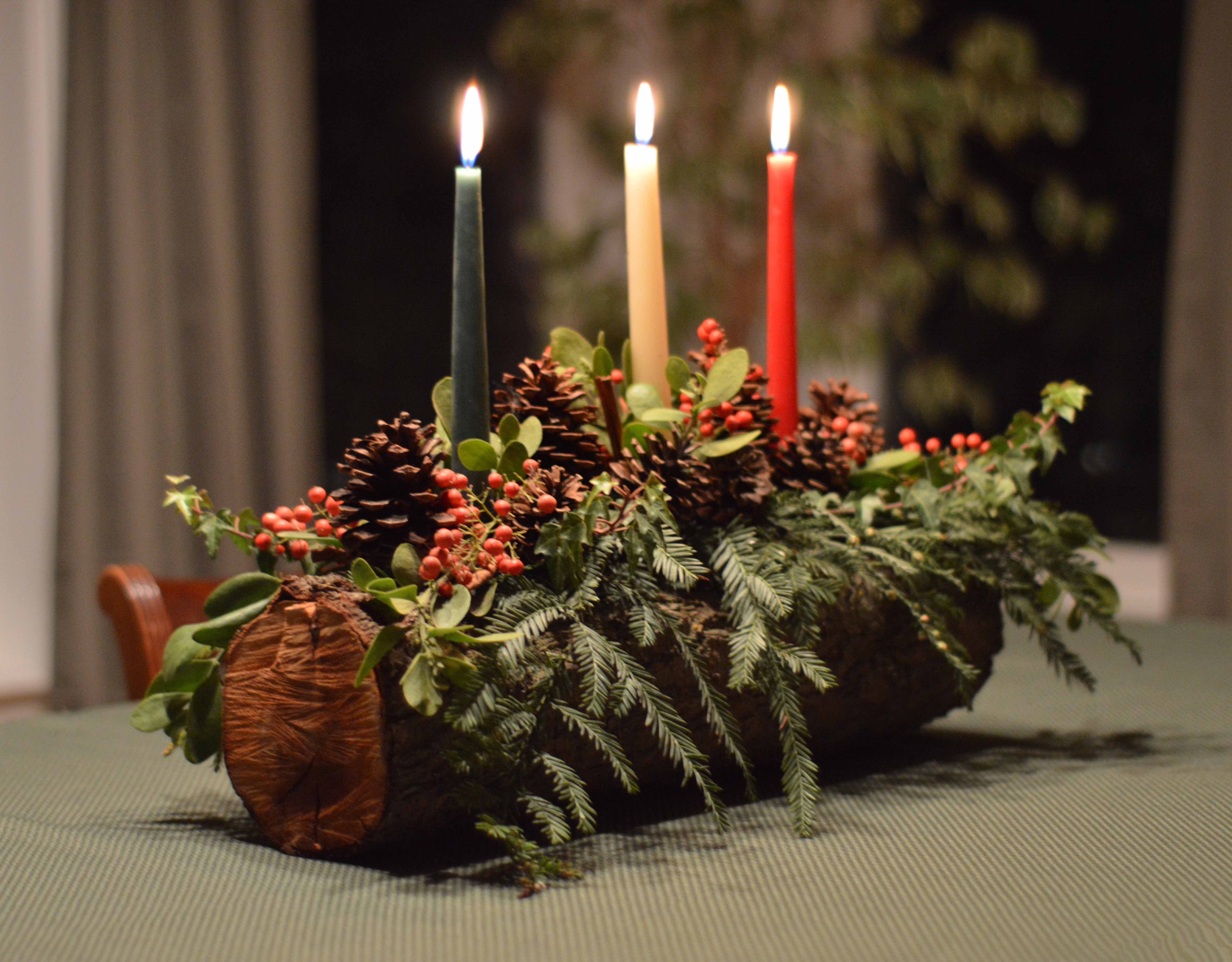 Yule log-candles